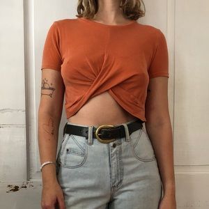 orange urban outfitters crop